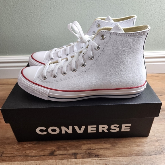 ❗️NWT❗️Converse Chuck Taylor All Star Leather White High Top Shoe Size 11 - Picture 8 of 13